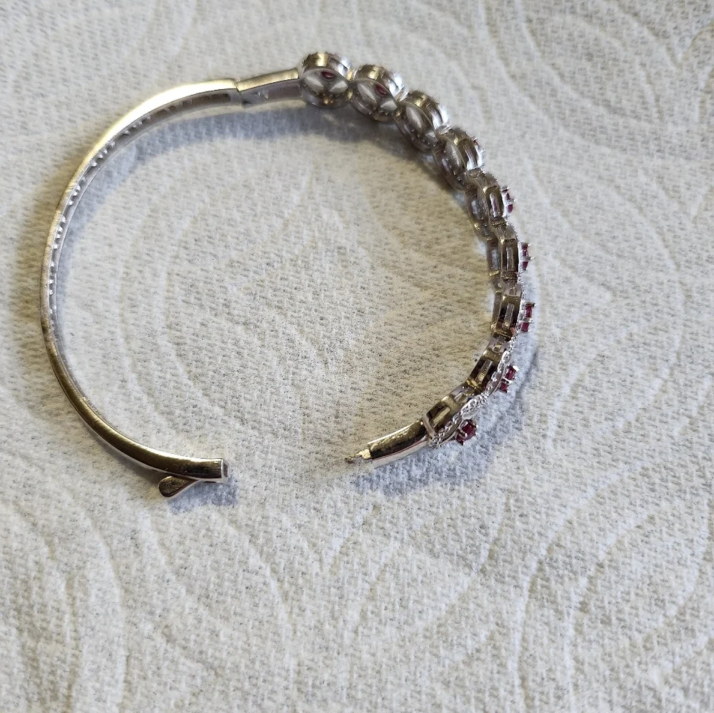 Ruby Bangle in Silver Setting - Picture 7 of 8